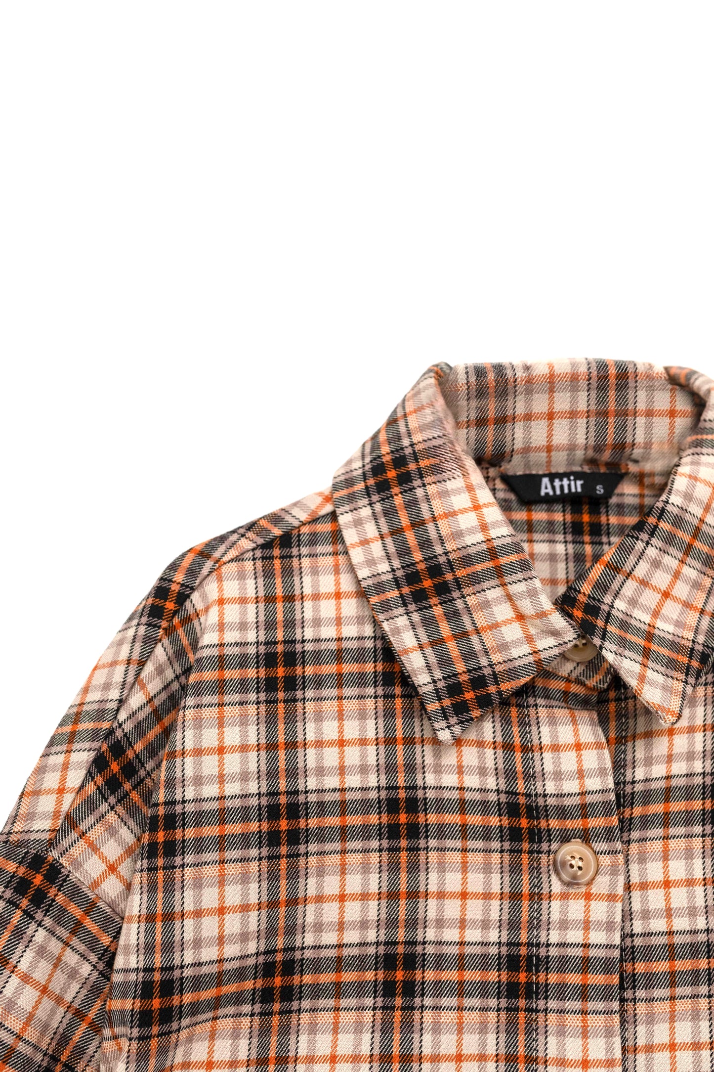 Flannel Crop Shirt in Orange