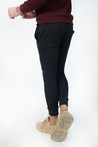 Tapered Terry Joggers in Black