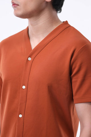 Interlock Baseball Shirt Rust Orange - AttirSHIRT