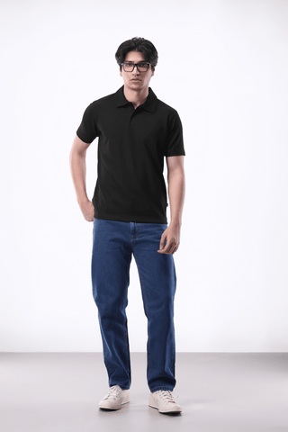 Interlock Polo Shirt in Black - AttirPOLO