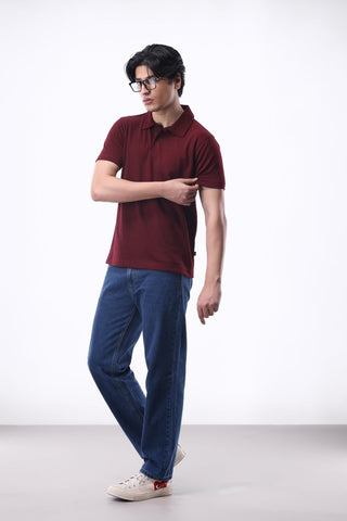 Interlock Polo Shirt in Maroon - AttirPOLO