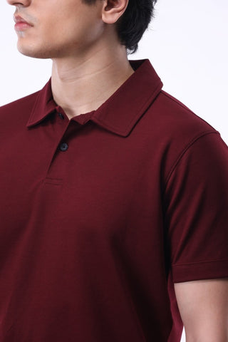 Interlock Polo Shirt in Maroon - AttirPOLO