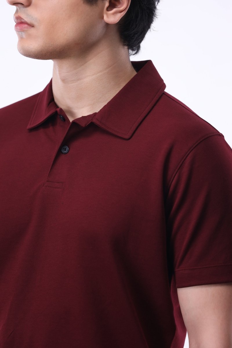 Interlock Polo Shirt in Maroon