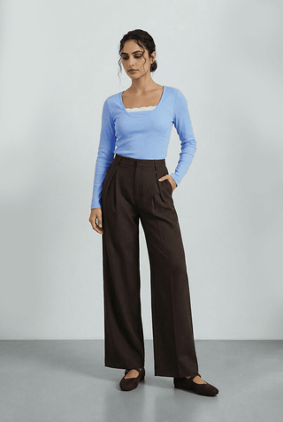 Lace - detail Top in Deep Sky - AttirTOP