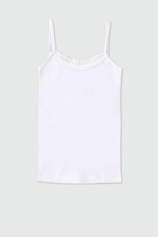 Lace Layer Camisole Top in White - AttirTOP