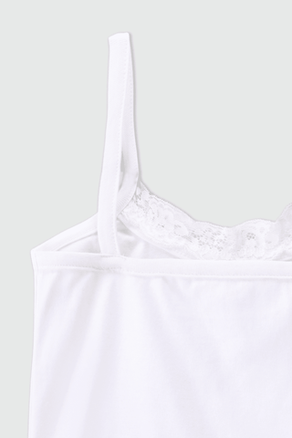 Lace Layer Camisole Top in White - AttirTOP