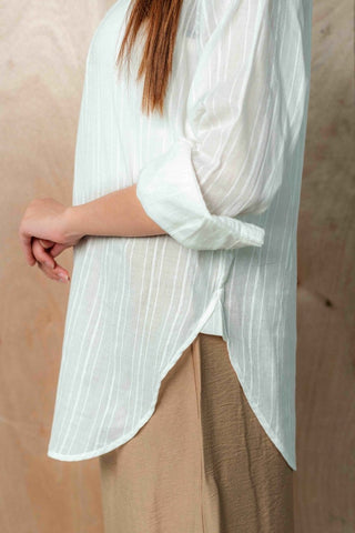 Long V - front Sheer Top - AttirSHIRT