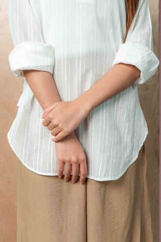 Long V - front Sheer Top - AttirSHIRT