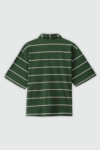 Oversized Striped Shirt in Dark Green - AttirSHIRT