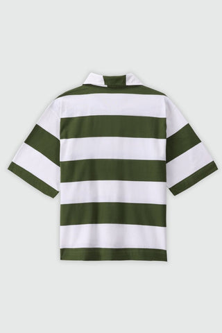 Oversized Striped Shirt in Green - AttirSHIRT