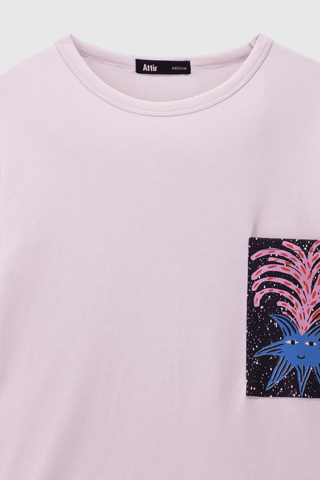 Oversized T-shirt with Pocket - Starburst - AttirTEE