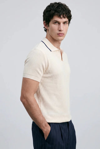 Pearl - Knit Polo Shirt in Cream - AttirPOLO