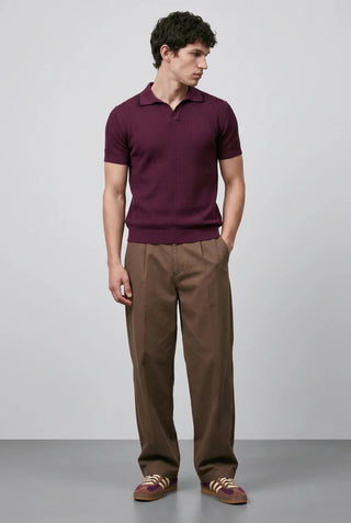 Pearl - Knit Polo Shirt in Plum - AttirPOLO