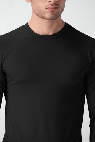 Perfect Fit Long Sleeves T-shirt in Black - AttirTEE