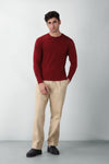 Perfect Fit Long Sleeves T-shirt in Maroon TEE ATTIR-MEN