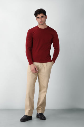 Perfect Fit Long Sleeves T-shirt in Maroon - AttirTEE