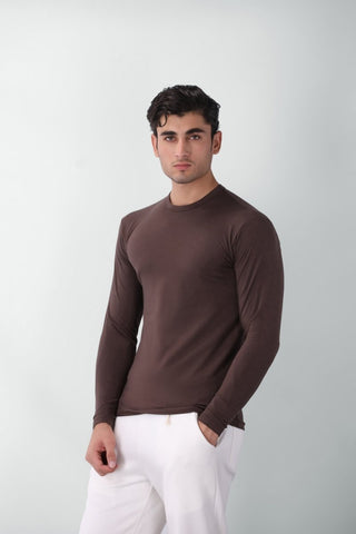 Perfect Fit Long Sleeves T-shirt in Wood - AttirTEE