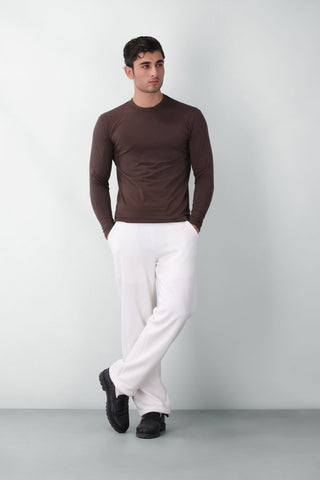 Perfect Fit Long Sleeves T-shirt in Wood - AttirTEE
