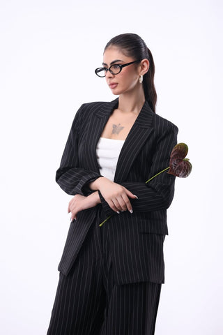 Pinstripe Tailored Blazer - AttirBLAZER