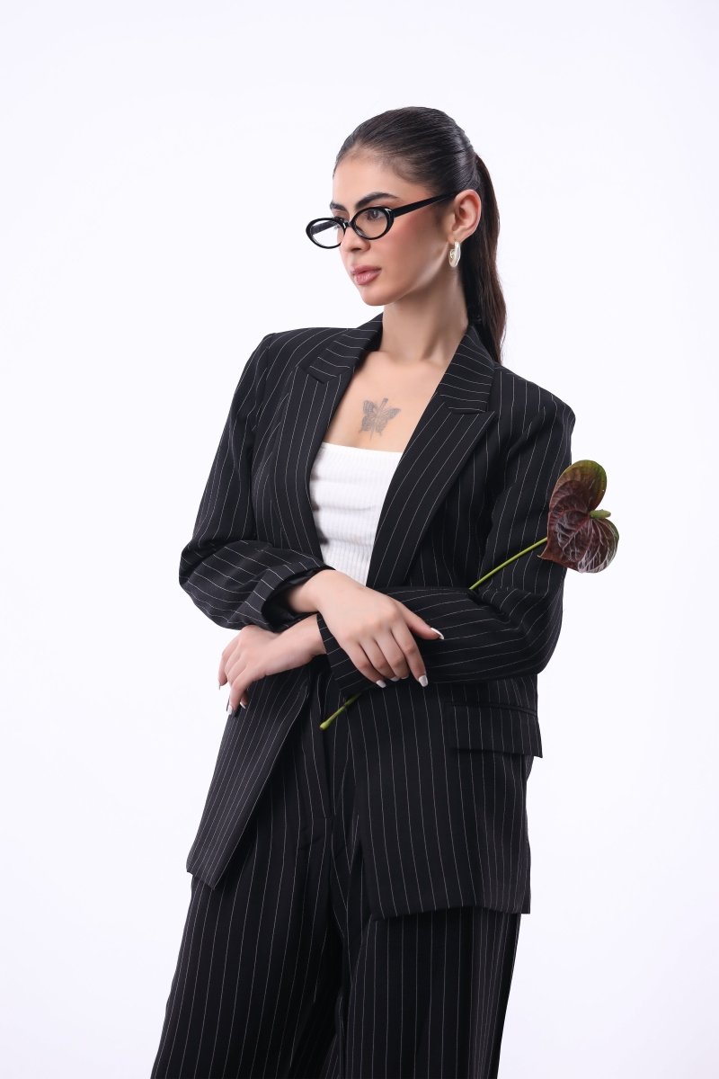 Pinstripe Tailored Blazer
