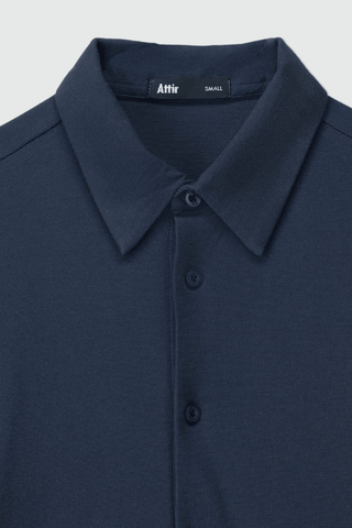 Pique Relaxed - fit Shirt in Dark Navy - AttirSHIRT