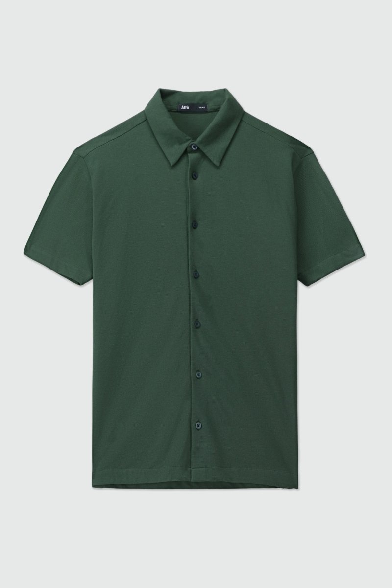 Pique Relaxed-fit Shirt in Forest Green SHIRT ATTIR-MEN