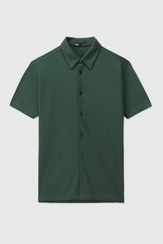 Pique Relaxed - fit Shirt in Forest Green - AttirSHIRT