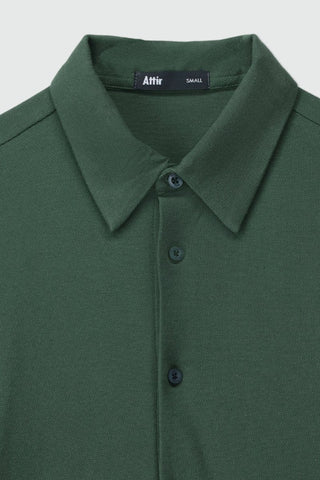 Pique Relaxed - fit Shirt in Forest Green - AttirSHIRT
