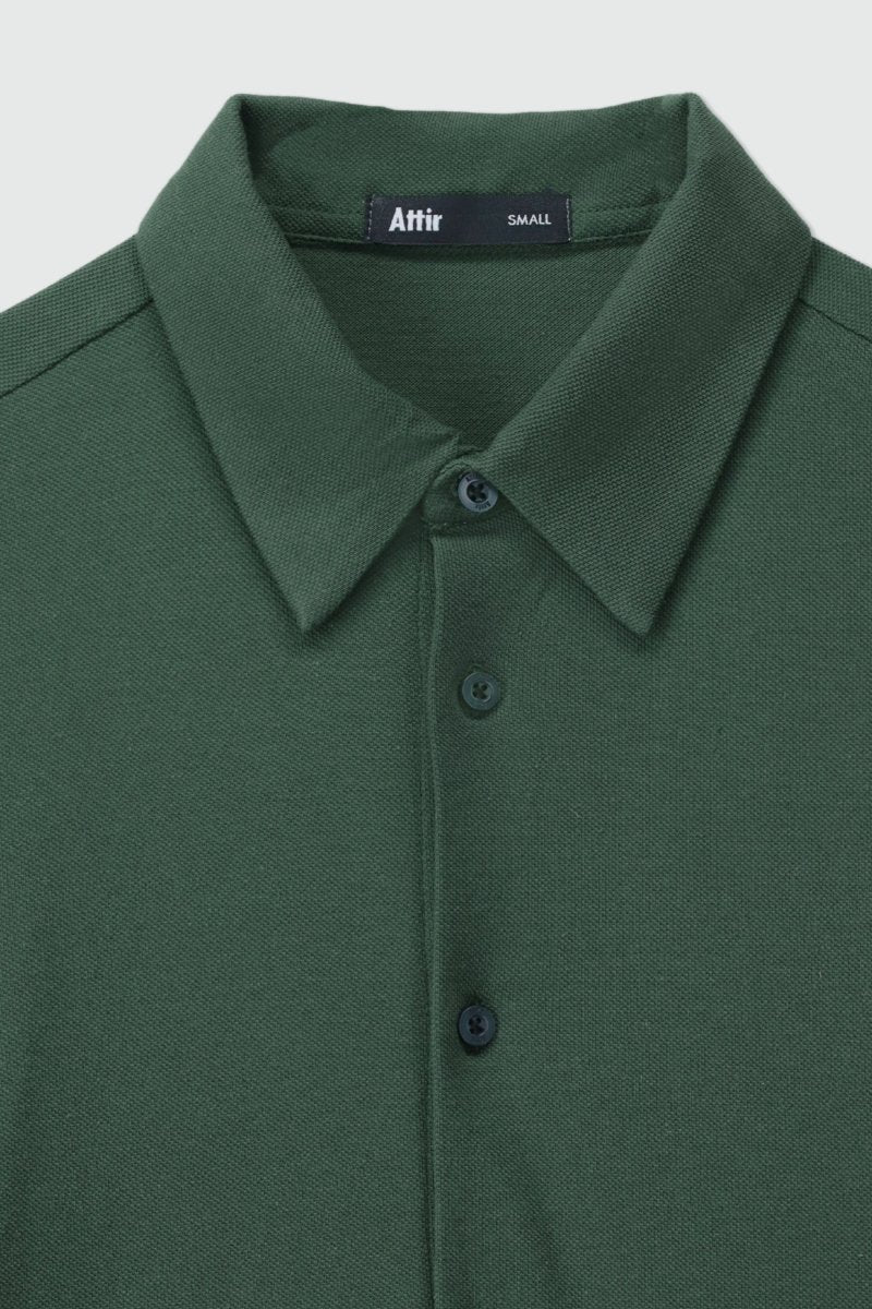 Pique Relaxed-fit Shirt in Forest Green