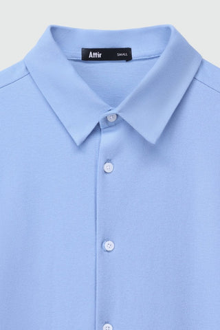 Pique Relaxed - fit Shirt in Sky Blue - AttirSHIRT