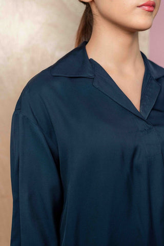 Pleated Co - ord Set in Dark Navy - AttirSET
