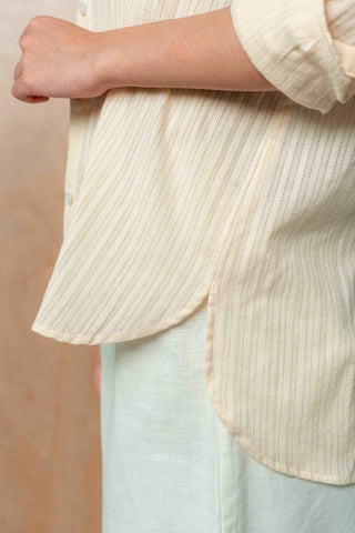 Pointelle Shirt in Cream - AttirSHIRT