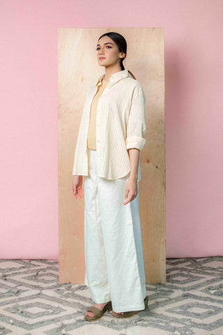 Pointelle Shirt in Cream - AttirSHIRT