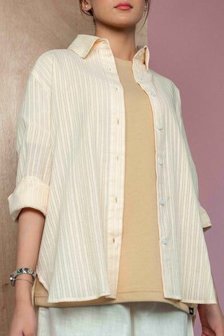 Pointelle Shirt in Cream - AttirSHIRT