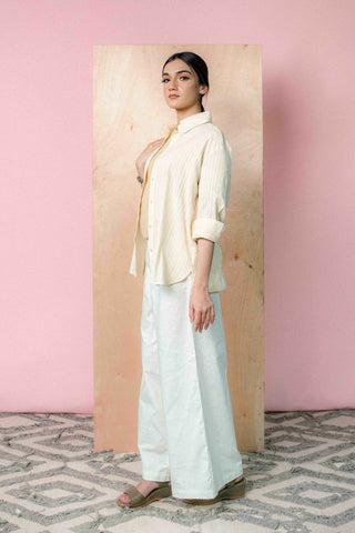 Pointelle Shirt in Cream - AttirSHIRT
