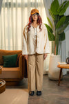Polar Fleece Button Jacket in Off-White JACKET ATTIR-WOMEN