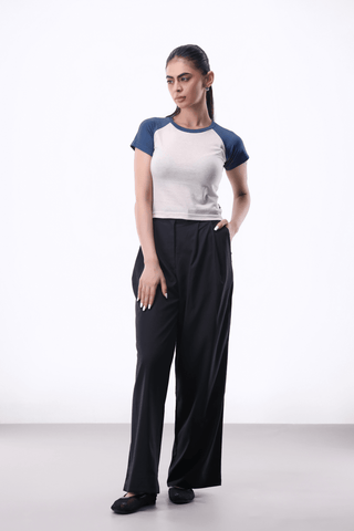 Raglan T-shirt in Navy Blue TEE ATTIR-WOMEN