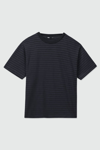 Relaxed Fit Striped T-shirt in Black - AttirTEE