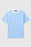Relaxed Fit Striped T-shirt in Blue TEE ATTIR-UNISEX