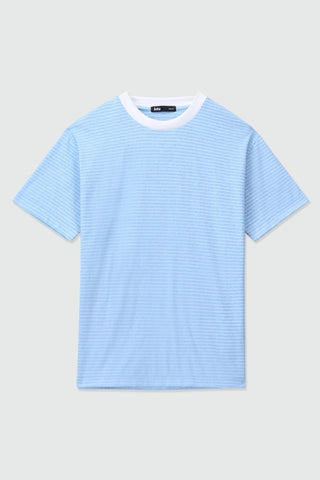 Relaxed Fit Striped T-shirt in Blue - AttirTEE