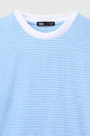Relaxed Fit Striped T-shirt in Blue TEE ATTIR-UNISEX