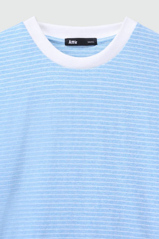 Relaxed Fit Striped T-shirt in Blue - AttirTEE