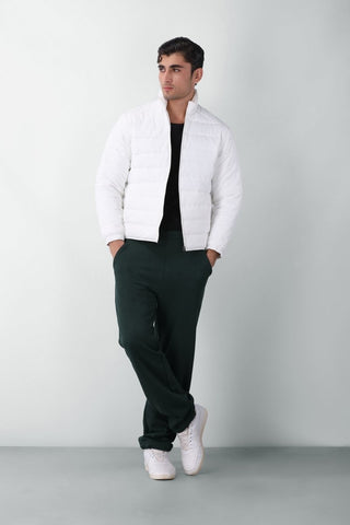 Relaxed Fleece Sweatpants in Dark Green - AttirBOTTOM