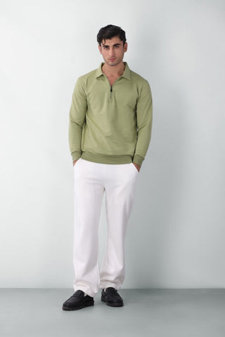 Relaxed Fleece Sweatpants in Ice White - AttirBOTTOM