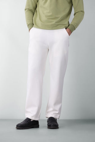 Relaxed Fleece Sweatpants in Ice White - AttirBOTTOM