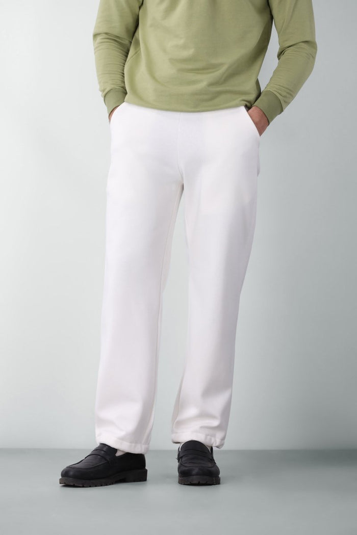 Relaxed Fleece Sweatpants in Ice White