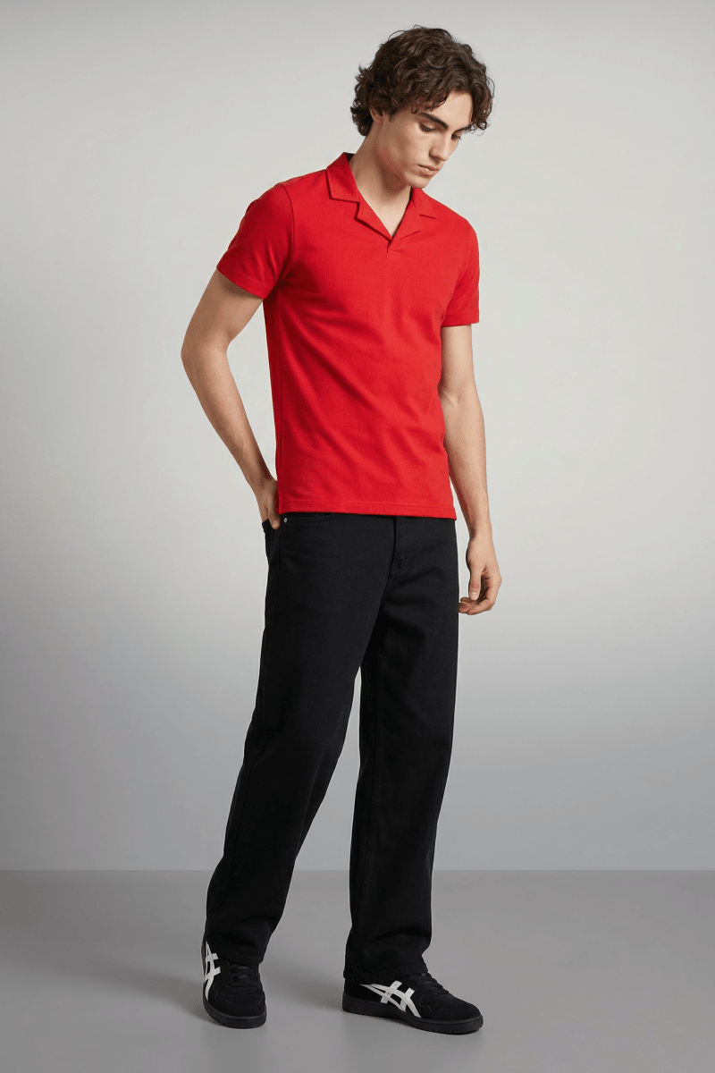 Revere Polo Shirt in Crimson Red