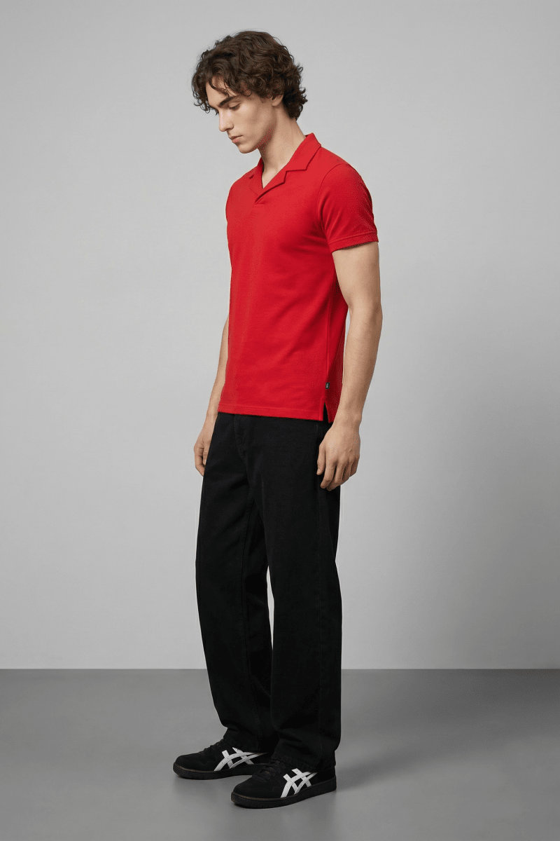 Revere Polo Shirt in Crimson Red