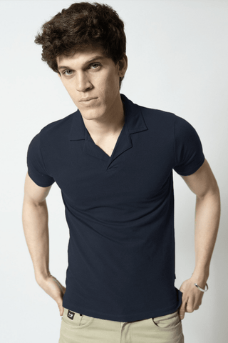 Revere Polo Shirt in Dark Navy - AttirPOLO