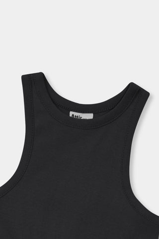 Rib - Knit Tank Top in Black - AttirTANKTOP